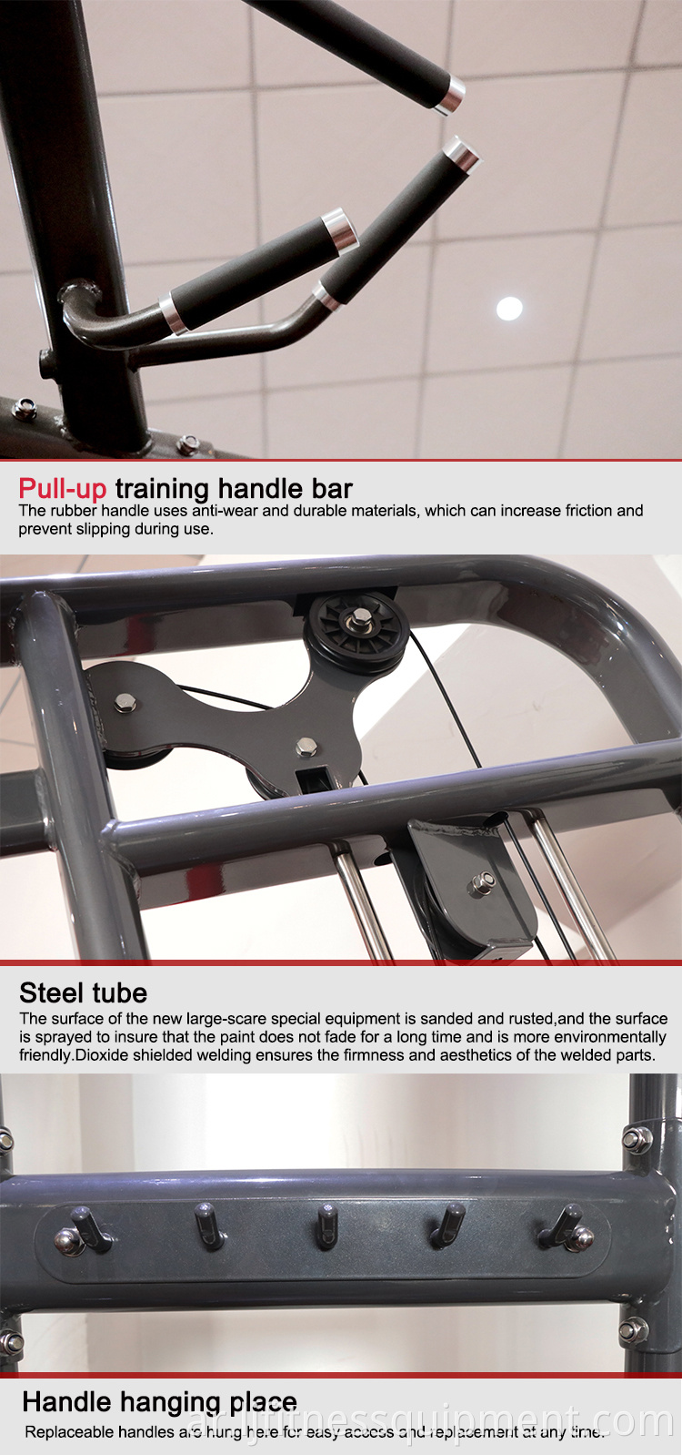 معدات الصالة الرياضية المدمجة التجارية المزدوجة كروس كابل بكرة قابلة للتعديل في معدات الصالة الرياضية